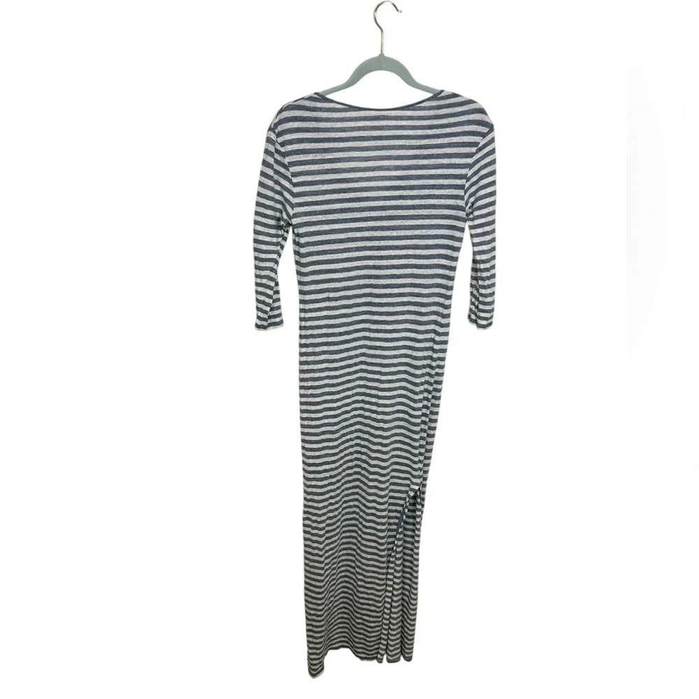 Ag Adriano Goldschmied Linen Blue Striped Lace Up Claude Maxi Dress Size XS - Picture 8 of 15